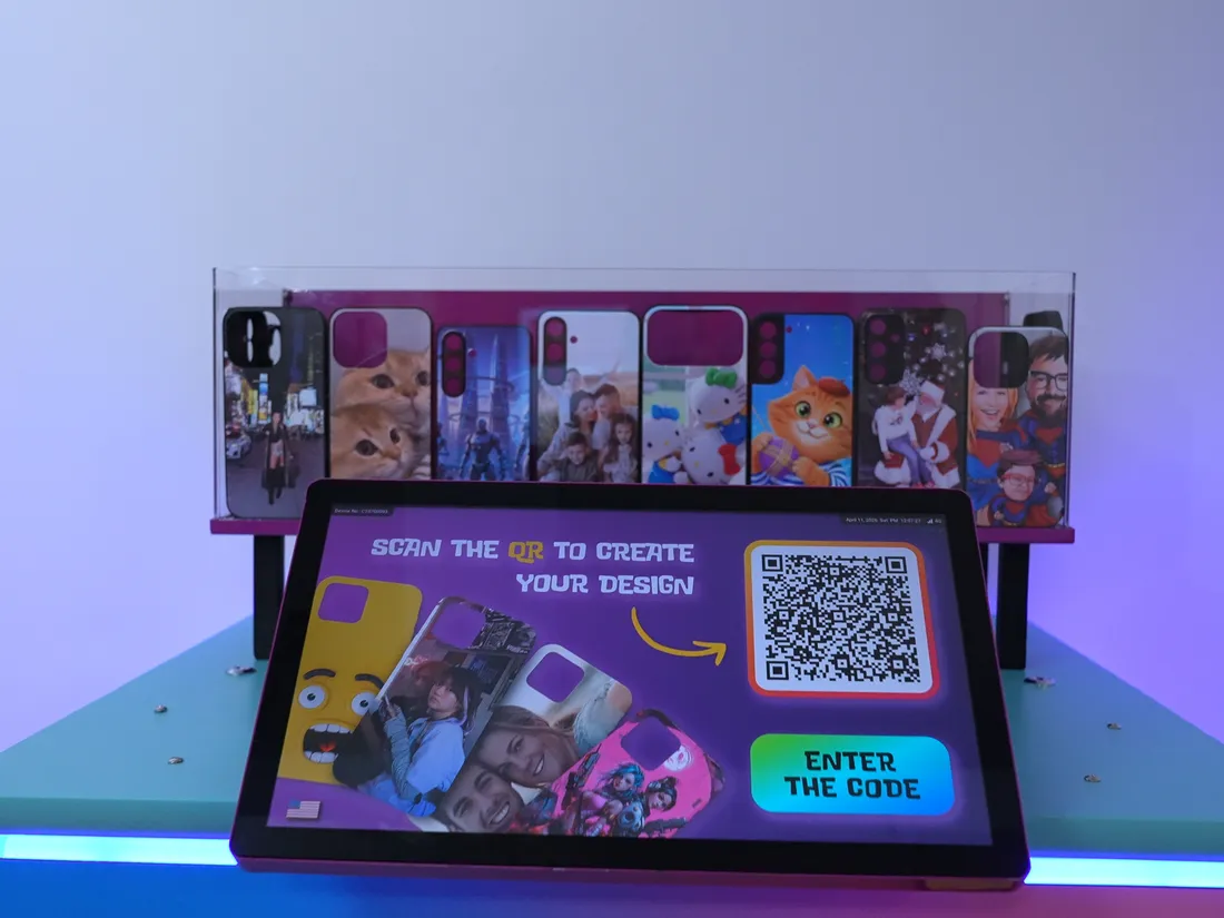 The Sweet Robo AI Printer machine with its interactive screen