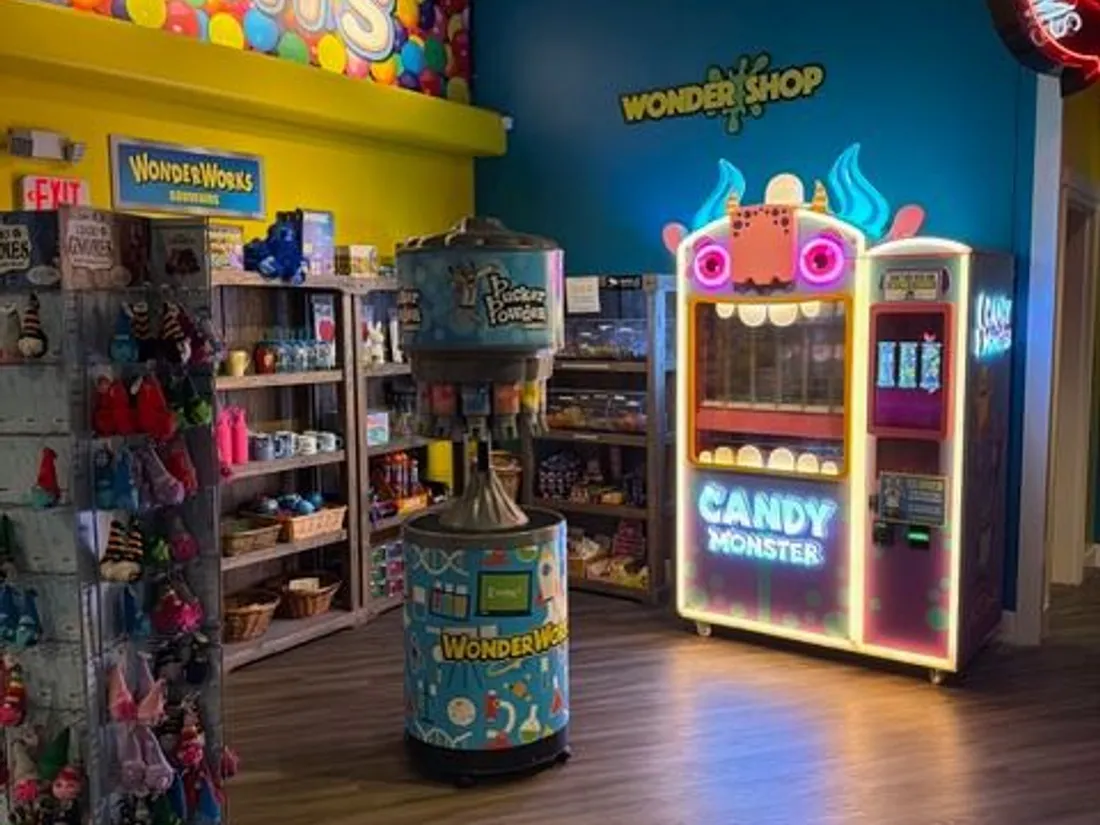 Sweet Robo Candy Monster machine installed in a candy store